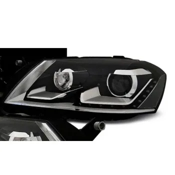 Φανάρια εμπρός Vw Passat B7 (2010-2014) led - μαύρα , χωρίς λάμπες (Η7) - σετ 2τμχ.