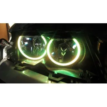 RGB δαχτυλίδια angel eyes led για BMW E46 coupe (1998-2003) / BMW E46 Sedan, Combi (1998-2005) - με τηλεχειρισμό για αλλαγή χρωμάτων