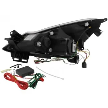 Φανάρια εμπρός Opel Corsa D (2006-2010) led - χρωμίου , με λάμπες (Η1) - σετ 2τμχ.