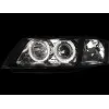 Φανάρια εμπρός Audi A6 (2001-2003) angel eyes - εργοστασιακά xenon -μαύρα , χωρίς λάμπες (Η7) - σετ 2τμχ.