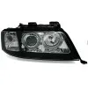Φανάρια εμπρός Audi A6 (2001-2003) angel eyes - εργοστασιακά xenon -μαύρα , χωρίς λάμπες (Η7) - σετ 2τμχ.