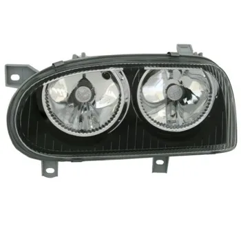 Φανάρια εμπρός Vw Golf III - μαύρα , με λάμπες (Η1) - σετ 2τμχ.