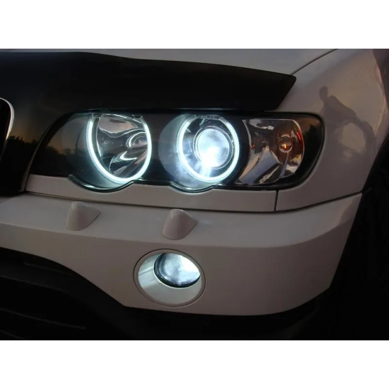 Δαχτυλίδια BMW X5 (1999-2005) angel eyes - Λευκό χρώμα