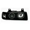 Φανάρια εμπρός Bmw E36 (1991-1999) 2d coupe angel eyes - black , με λάμπες (Η1) - σετ 2τμχ.