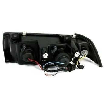 Φανάρια εμπρός BMW E36 (1991-1999) 2d coupe angel eyes - chrome , με λάμπες (Η1) - σετ 2τμχ.