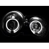 Φανάρια εμπρός Mercedes CLK W208 (1997-2002) angel eyes - μαύρα , με λάμπες (Η1) - σετ 2τμχ.