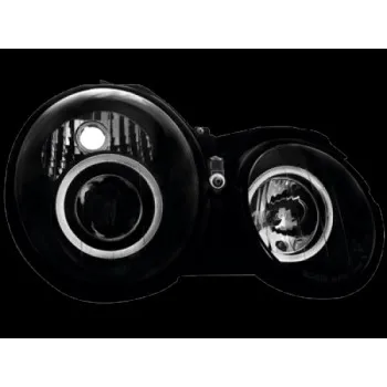 Φανάρια εμπρός Mercedes CLK W208 (1997-2002) με CCFL angel eyes, με λάμπες (Η1) - σετ 2τμχ.