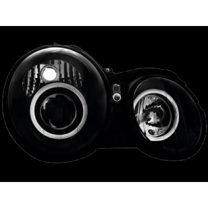 Φανάρια εμπρός Mercedes CLK W208 (1997-2002) με CCFL angel eyes, με λάμπες (Η1) - σετ 2τμχ.