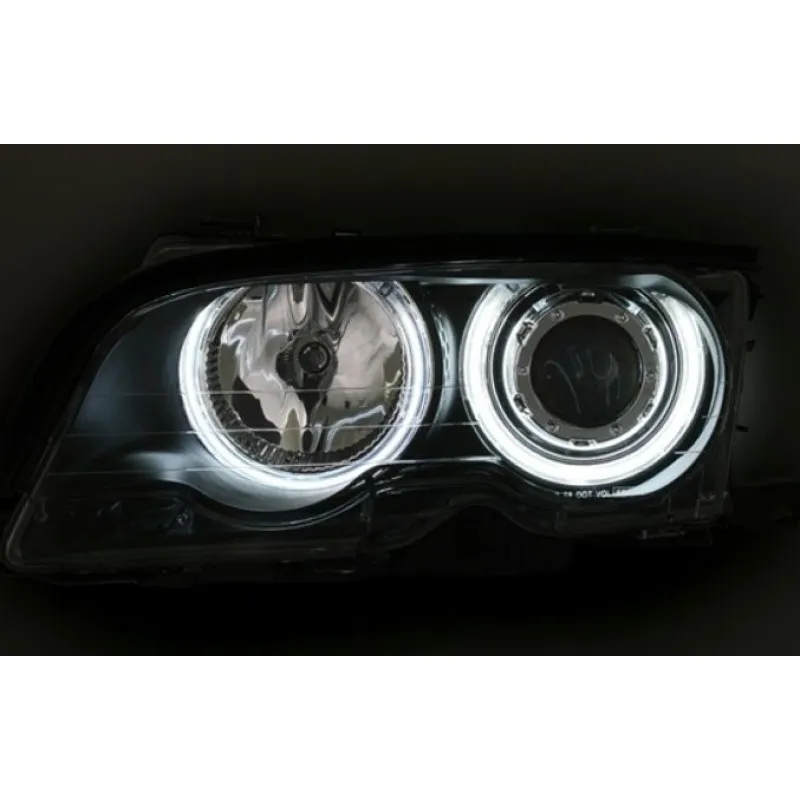 Φανάρια εμπρός BMW E46 coupe και cabrio (1999-2003) angel eyes - χωρίς φλας , με λάμπες (Η1) - σετ 2τμχ.