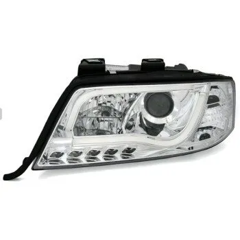 Φανάρια εμπρός Audi A6 C5 (1997-2001) / Allroad 1999-2005lightbar - χρωμίου , με λάμπες (Η1) - σετ 2τμχ.