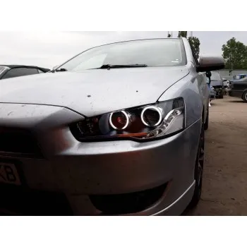 Φανάρια εμπρός Mitsubishi Lancer (2008-2013) led angel eyes - black , με λάμπες (Η1) - σετ 2τμχ.