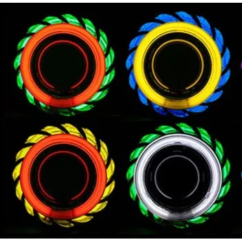 Bi xenon προτζέκτορες 2.5'' Morimoto Mini Spiral - με λευκό εσωτερικό και πράσινο εξωτερικό δαχτυλίδι