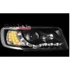 Φανάρια εμπρός Audi 100 C4 (1990-1994) led - μαύρα , με λάμπες (Η1) - σετ 2τμχ.