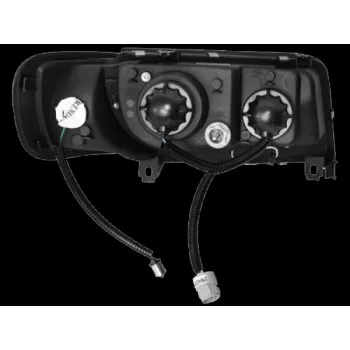 Φανάρια εμπρός Audi 100 C4 (1990-1994) led - μαύρα , με λάμπες (Η1) - σετ 2τμχ.