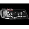 Φανάρια εμπρός Audi 100 C4 (1990-1994) led - μαύρα , με λάμπες (Η1) - σετ 2τμχ.