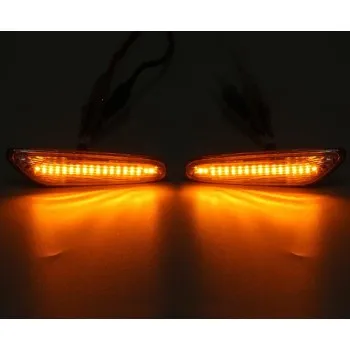 Led φλας φτερού BMW E46 (2001-2005) / E60 / E90 - χρωμίου με τρεχούμενο φλας - σετ 2τμχ.