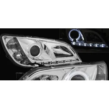 Φανάρια εμπρός Lexus IS (1998-2005) led - chrome , με λάμπες (Η1) - σετ 2τμχ.