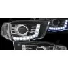Φανάρια εμπρός Mitsubish L200 (2006-2010) led - μαύρα , με λάμπες (Η1) - σετ 2τμχ.