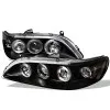 Φανάρια εμπρός Honda Accord (1998-2002) USA angel eyes, μαύρα , με λάμπες (Η1) - σετ 2τμχ.