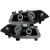 Φανάρια εμπρός Renault Megane (2002-2005) angel eyes, μαύρα , με λάμπες (Η1) - σετ 2τμχ.