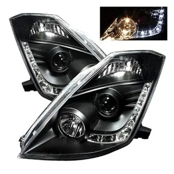 Φανάρια εμπρός Nissan 350Z (2003-2005) led , με λάμπες (Η1) - σετ 2τμχ.