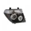 Φανάρια εμπρός Nissan Navara / Pathfinder (2005-2009) led angel eyes - μαύρα , με λάμπες (Η1) - σετ 2τμχ.
