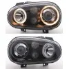 Φανάρια εμπρός Vw Golf IV R32 angel eyes - μαύρα , χωρίς λάμπες (Η7) - σετ 2τμχ.