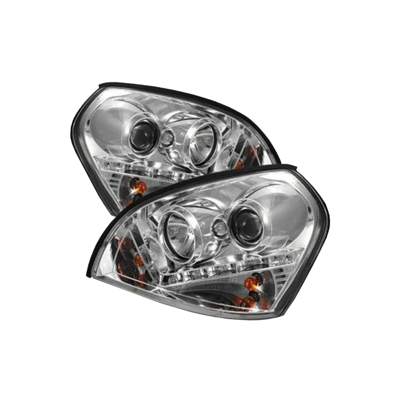 Φανάρια εμπρός Hyundai Tucson (2004-2010) led - chrome , με λάμπες (Η1) - σετ 2τμχ.