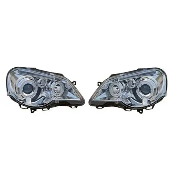Φανάρια εμπρός Vw Polo 9N2 (2005-2009) angel eyes - chrome , με λάμπες (Η1) - σετ 2τμχ.