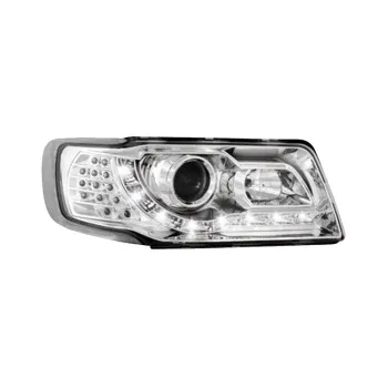 Φανάρια εμπρός Audi 100 C4 (1990-1994) led Dayline - chrome , με λάμπες (Η1) - σετ 2τμχ.