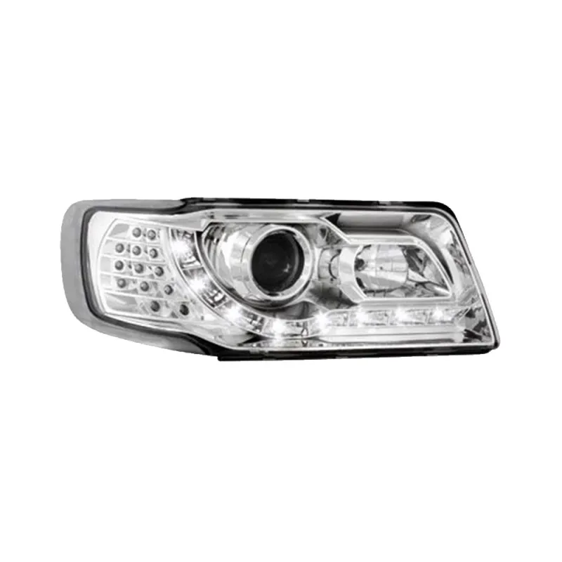 Φανάρια εμπρός Audi 100 C4 (1990-1994) led Dayline - chrome , με λάμπες (Η1) - σετ 2τμχ.