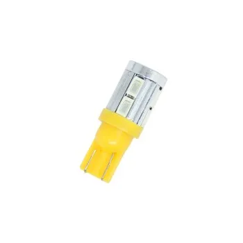 Led λάμπα τύπου Τ10 5W με 10 SMD 5630 led - κατάλληλη για φώτα ημέρας - κίτρινη - 1τμχ.