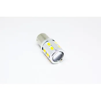Led λάμπα BA15S με 16 ultra bright led και προτζέκτορα μονού φωτισμού πορτοκαλί - 1τμχ.