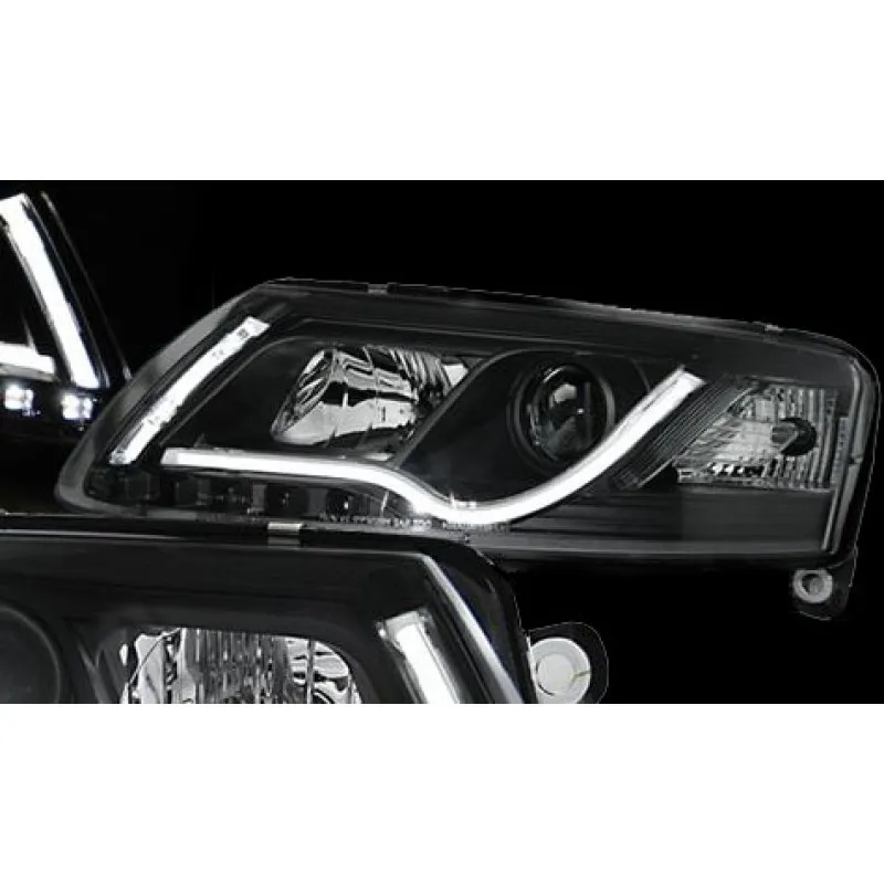 Φανάρια εμπρός Audi A6 4F (2004-2008) led lightbar, με λάμπες (H7/Η1) - σετ 2τμχ.