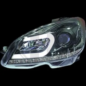 Φανάρια εμπρός Mercedes C-CLASS W204 (2011-2014) led lightbar , με λάμπες (Η1) - σετ 2τμχ.
