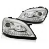 Φανάρια εμπρός Mercedes ML W164 (2005-2008) led chrome με τρεχούμενο φλας - σετ 2τμχ.