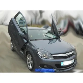 Φανάρια εμπρός Opel Astra H (2004-2009) led - μαύρα , με λάμπες (Η1) - σετ 2τμχ.