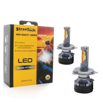 Bi-Led λάμπες Η4 Streetech μοντέλο STN1 για μεσαία ή μεγάλα φώτα 170 000 lux , 65 Watt - CANBUS 6000K - 1700% πιό έντονη φωτεινότητα 2τμχ. Bi-Led λάμπες Η4 Streetech μοντέλο STN1 για μεσαία ή μεγάλα φώτα 170 000 lux , 65 Watt - CANBUS 6000K - 1700% πιό έντονη φωτεινότητα 2τμχ.