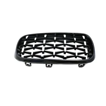 Μάσκα BMW X5 F15 / X6 F16 (2013+) - γυαλιστερή - Diamond design χρωμίου/μαύρη - 2 τμχ.