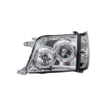 Φανάρια εμπρός Toyota Land Cruiser FJ90 (1996-2003) angel eyes - chrome , με λάμπες (Η1) - σετ 2τμχ.