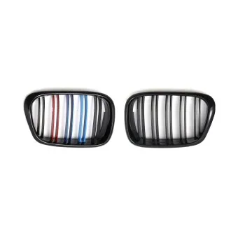 Καρδιές μάσκας BMW E39 (1995-2003) με διπλή γρίλια - tri color - 2τμχ.