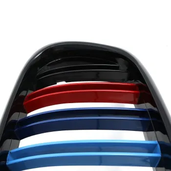 Καρδιές μάσκας BMW E39 (1995-2003) με διπλή γρίλια - tri color - 2τμχ.