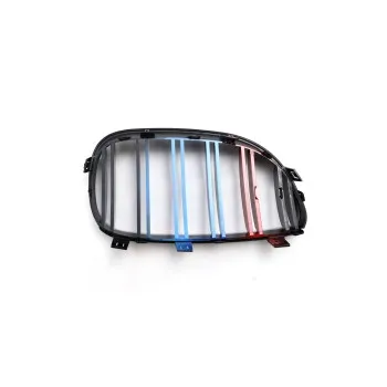 Καρδιές μάσκας BMW E60 με διπλή γρίλια (2005-2010) - tri color - 2τμχ.