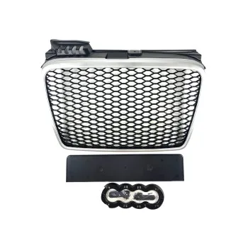 Μάσκα Audi A4 B7 (2004-2008) - RS LOOK ασημένιο - ματ, χωρίς σήμα