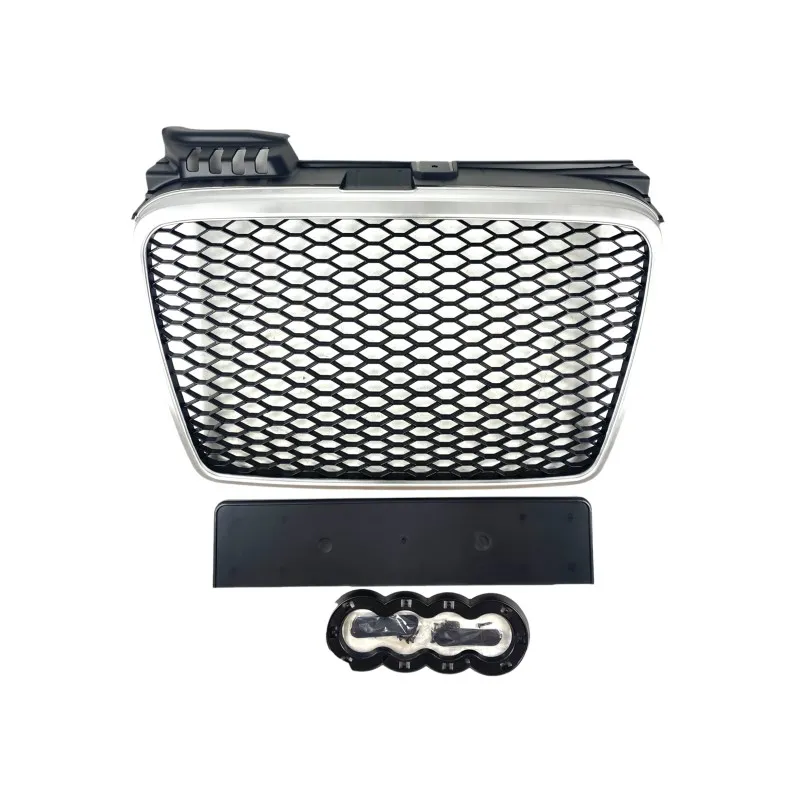 Μάσκα Audi A4 B7 (2004-2008) - RS LOOK ασημένιο - ματ, χωρίς σήμα