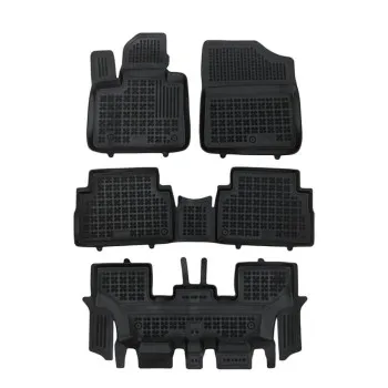 Λαστιχένια πατάκια Hyundai Santa Fe Hybrid version 7 passenger, 4x4 (2020-2024) τύπου σκαφάκι - 4τμχ., Rezaw Plast