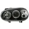 Φανάρια εμπρός Vw Golf IV angel eyes - μαύρα , με λάμπες (Η1) - σετ 2τμχ.