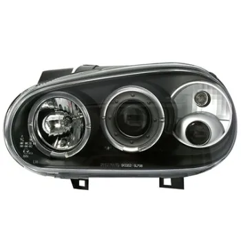 Φανάρια εμπρός Vw Golf IV angel eyes - μαύρα , με λάμπες (Η1) - σετ 2τμχ.