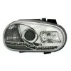 Φανάρια εμπρός Vw Golf IV devil eyes - chrome , με λάμπες (Η1) led - σετ 2τμχ.