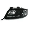 Φανάρια εμπρός Audi A6 με φώτα ημέρας (1997-2001) / Allroad 1999-2005 - μαύρα , με λάμπες (Η1) - σετ 2τμχ.